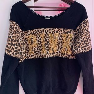 PINK Cheetah sparkle sweatshirt